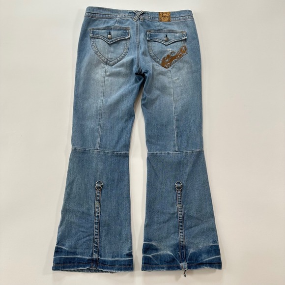 Candies Womens Jeans / Capris Light Wash Flare Hip Embellished Detailed 30x26 - Picture 2 of 8